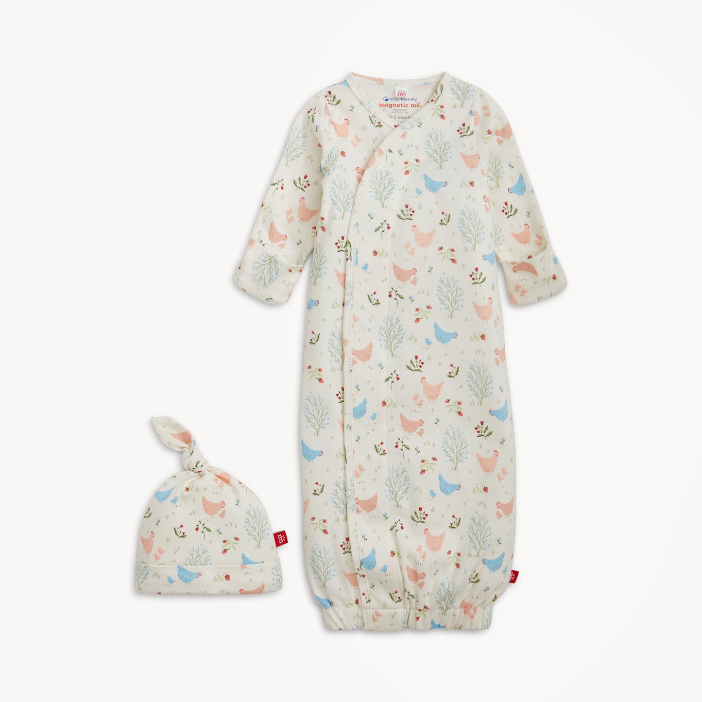 Magnetic Me - Chicken Tender Org Cot Magnetic Gown + Hat Set
