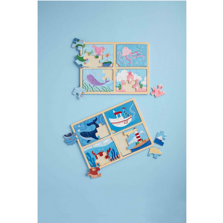 Mud Pie Nautical 4 in 1 Puzzle-
