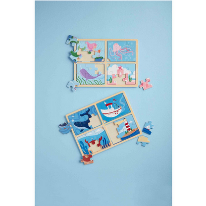 Mud Pie Nautical 4 in 1 Puzzle-