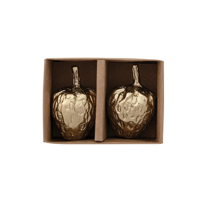Gold Strawberry Salt & Pepper Shakers