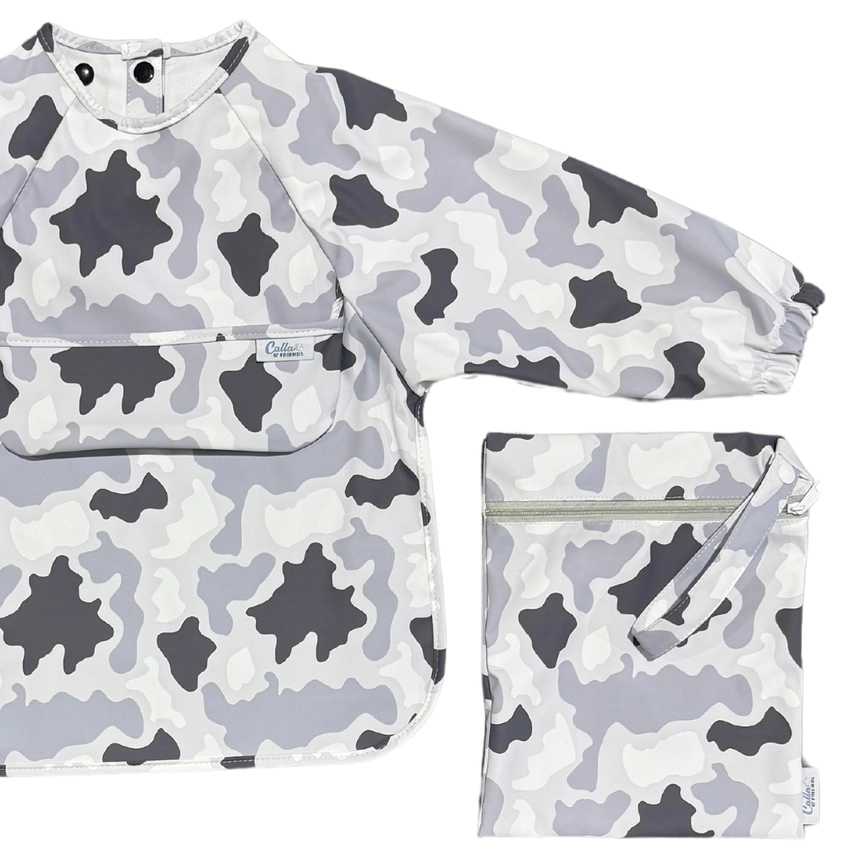 The Grayson Long Sleeve Bib: Camo Cloud Gray