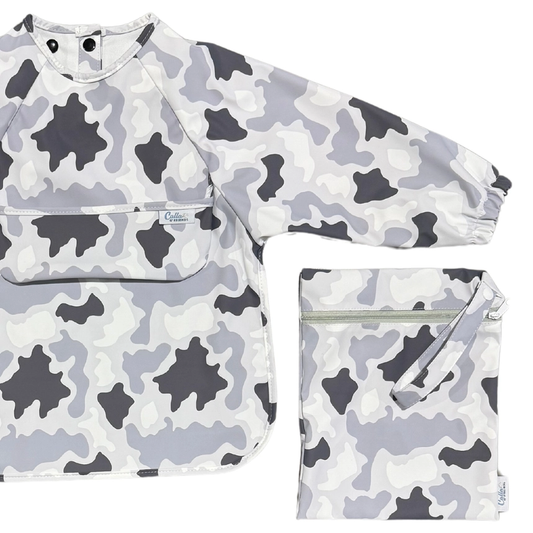 The Grayson Long Sleeve Bib: Camo Cloud Gray