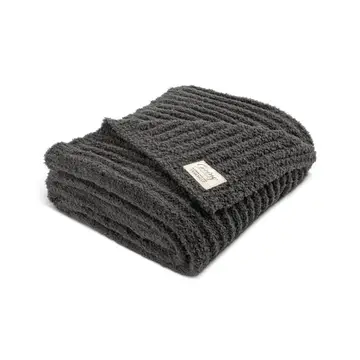 Grey Ribbed Blanket