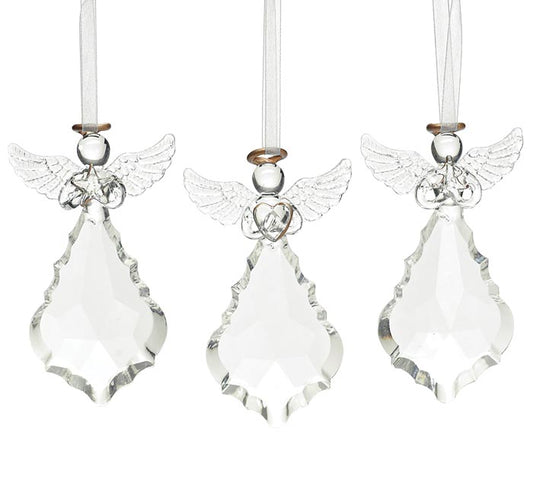 Glass Angel Ornament - Heart