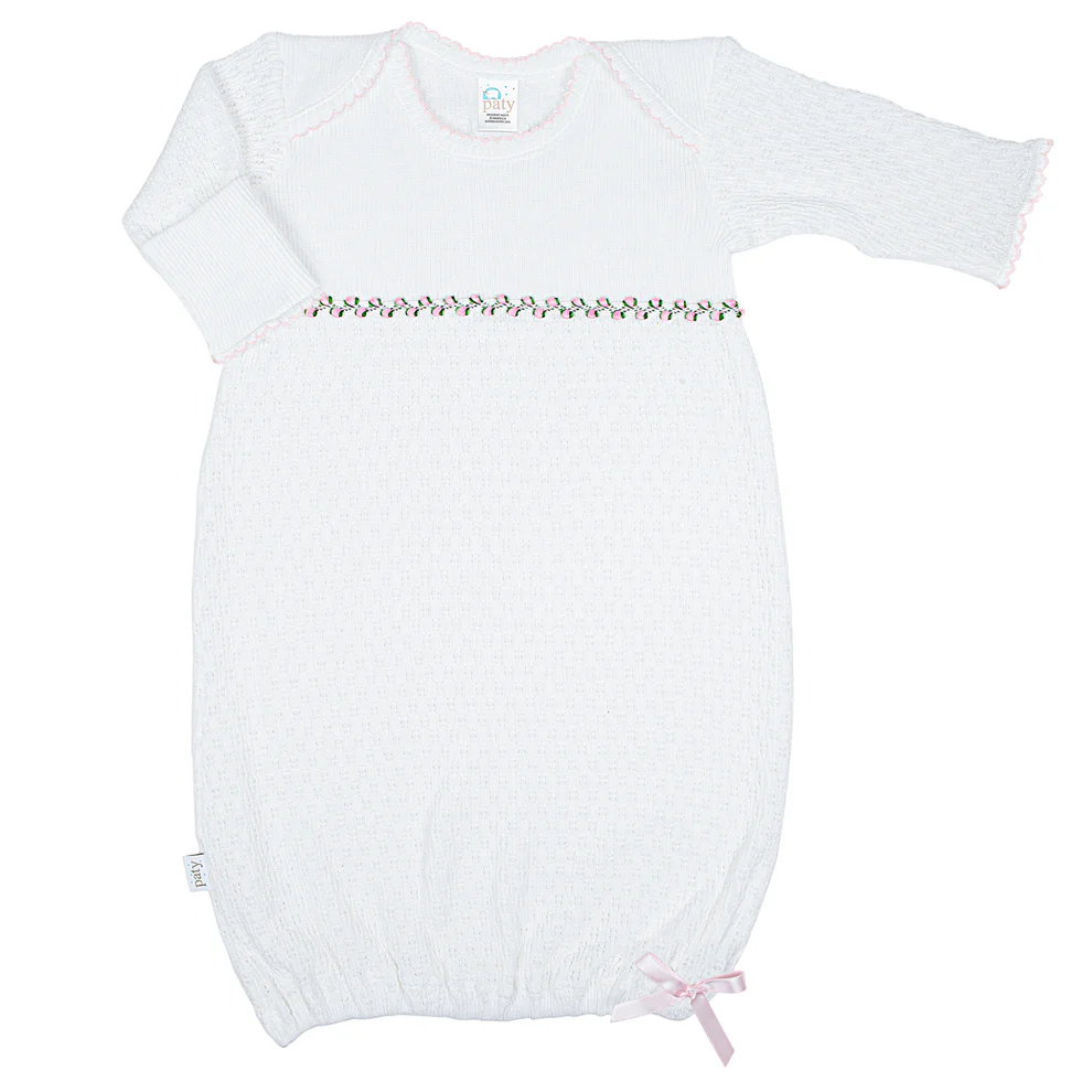 PATY: Ruth Gown White & Pink NB