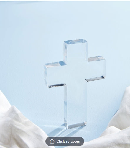 Clear Acrylic Cross Shelf Sitter